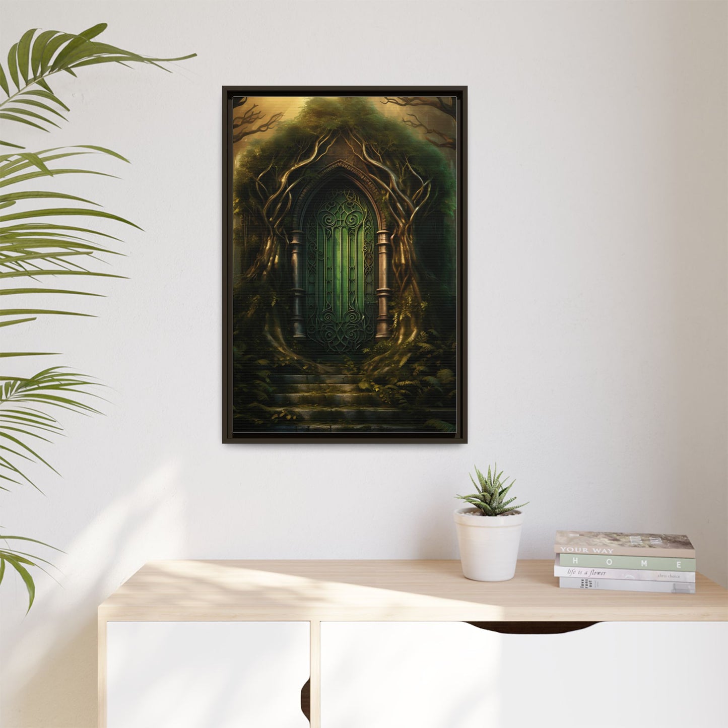 Golden Archway - Gothic Framed Matte Canvas Print