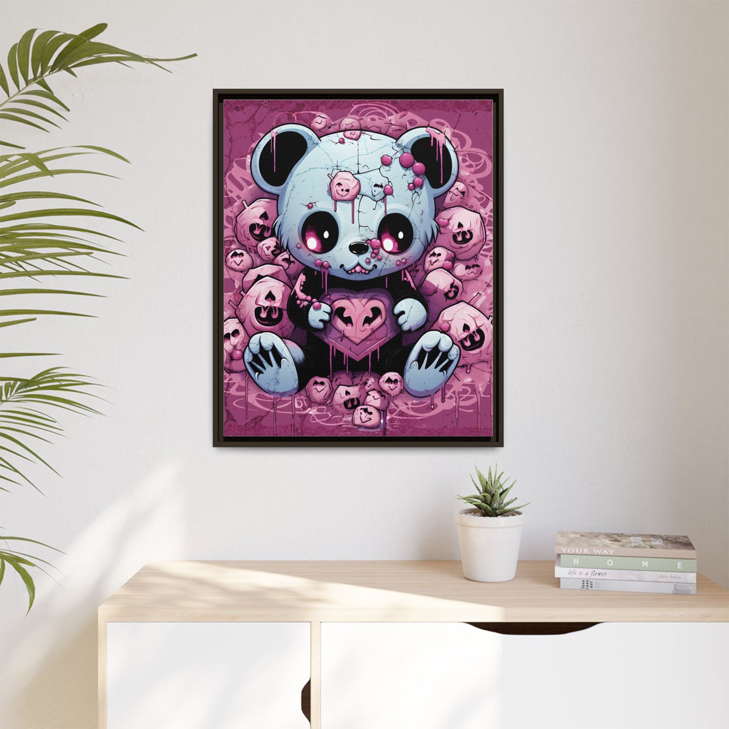 Shattered Love Teddy - Framed Matte Canvas Print