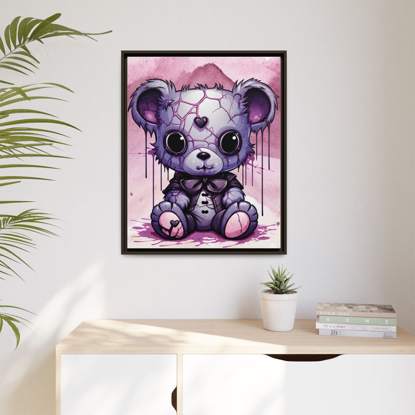 Veiled Innocence Teddy - Framed Matte Canvas Print