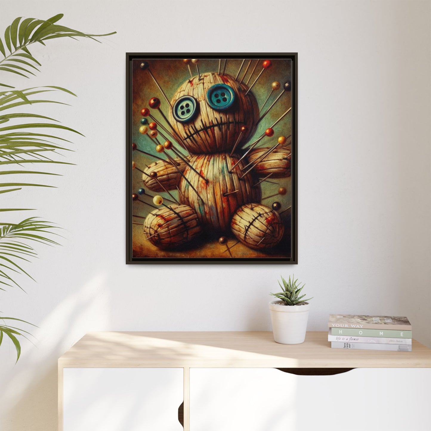 Button-Eyed Voodoo - Framed Matte Canvas Print
