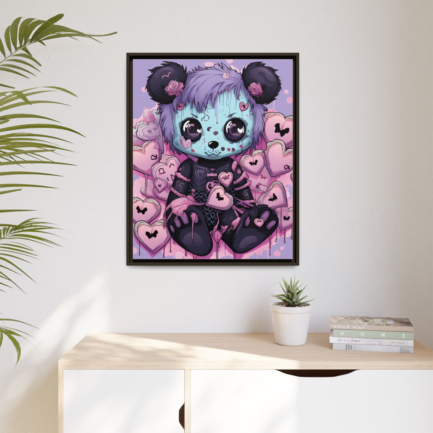 Heartstrings Teddy - Framed Matte Canvas Print