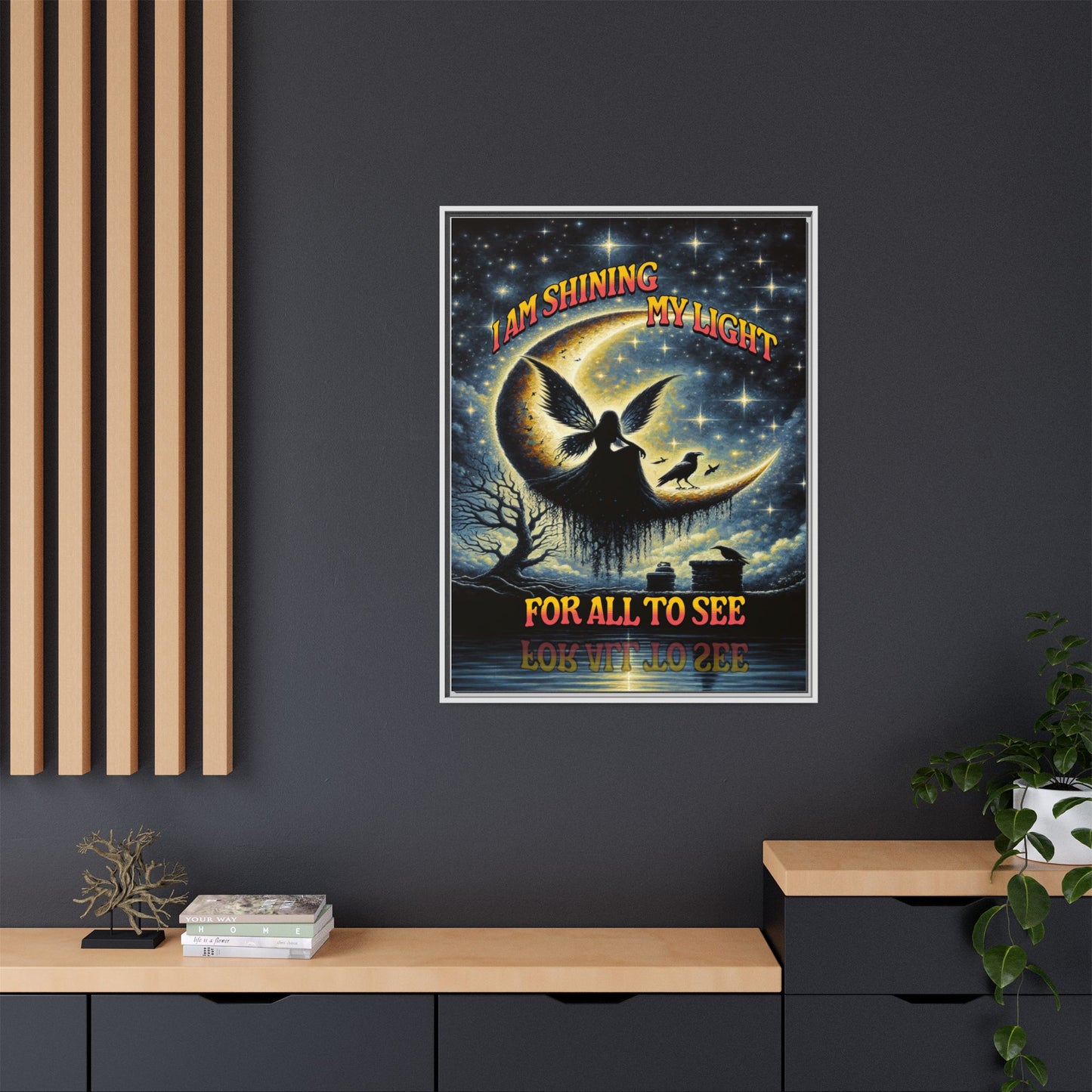 I am Shining my Light - Framed Matte Canvas Wall Art