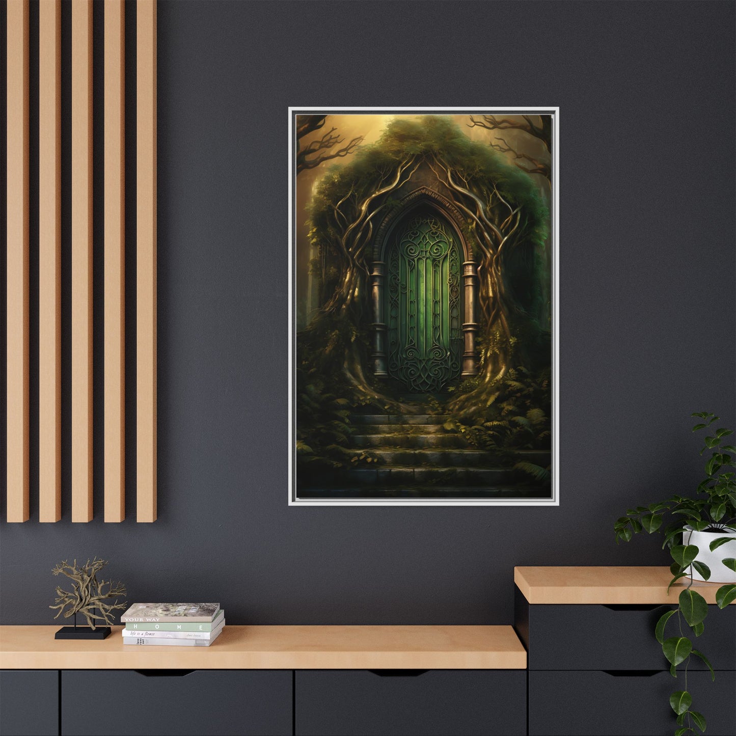 Golden Archway - Gothic Framed Matte Canvas Print