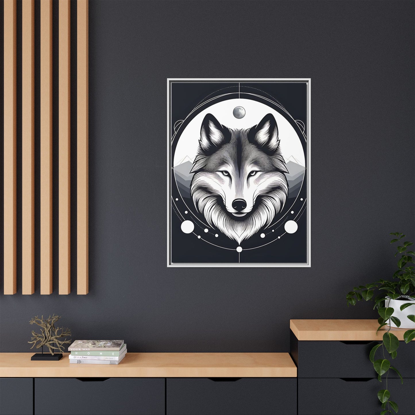 Lunar Sentinel - Framed Matte Canvas Print