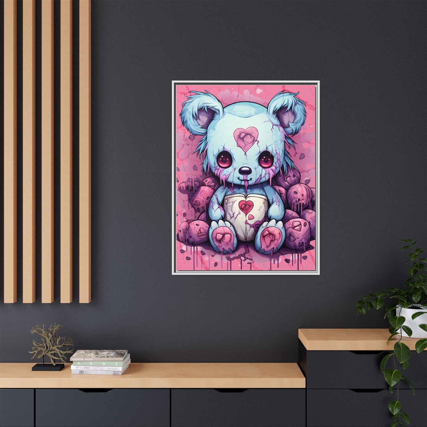 Sinister Teddy - Framed Matte Canvas Print