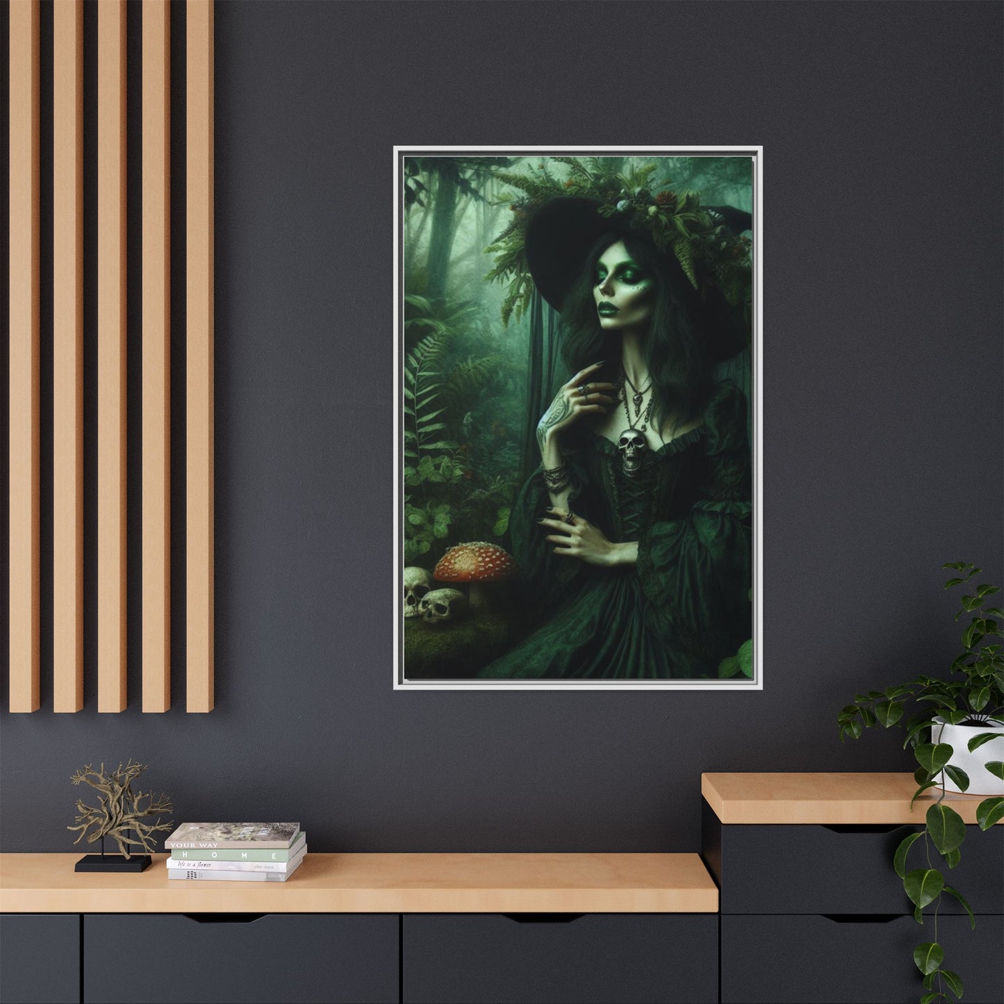 Forest Enchantress - Gothic Framed Matte Canvas Print