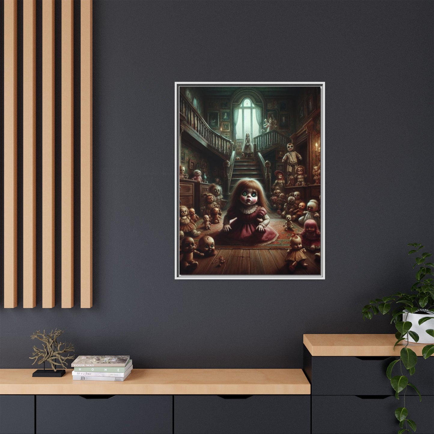 Haunted Playthings - Framed Matte Canvas Print