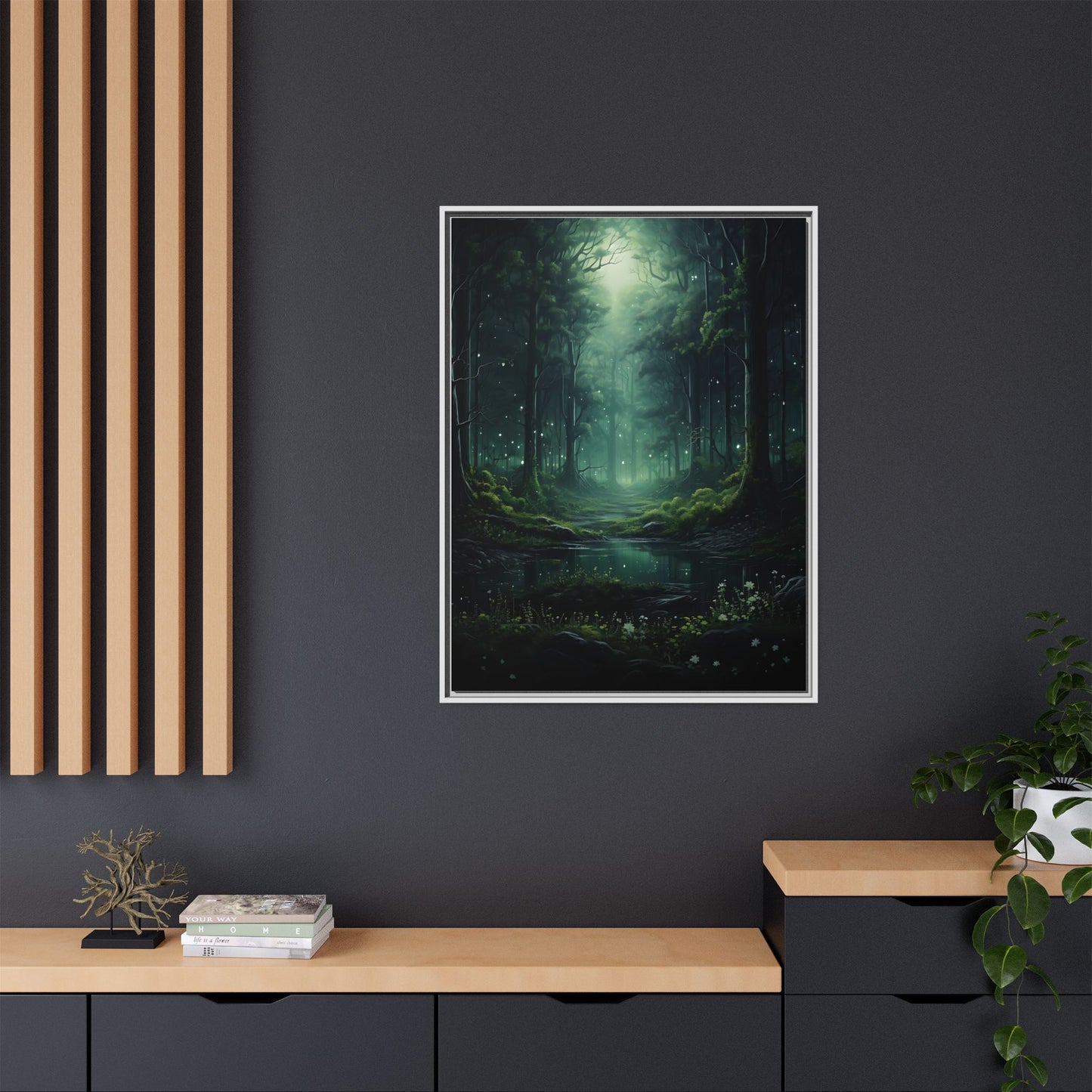 Fireflies - Gothic Framed Matte Canvas Print