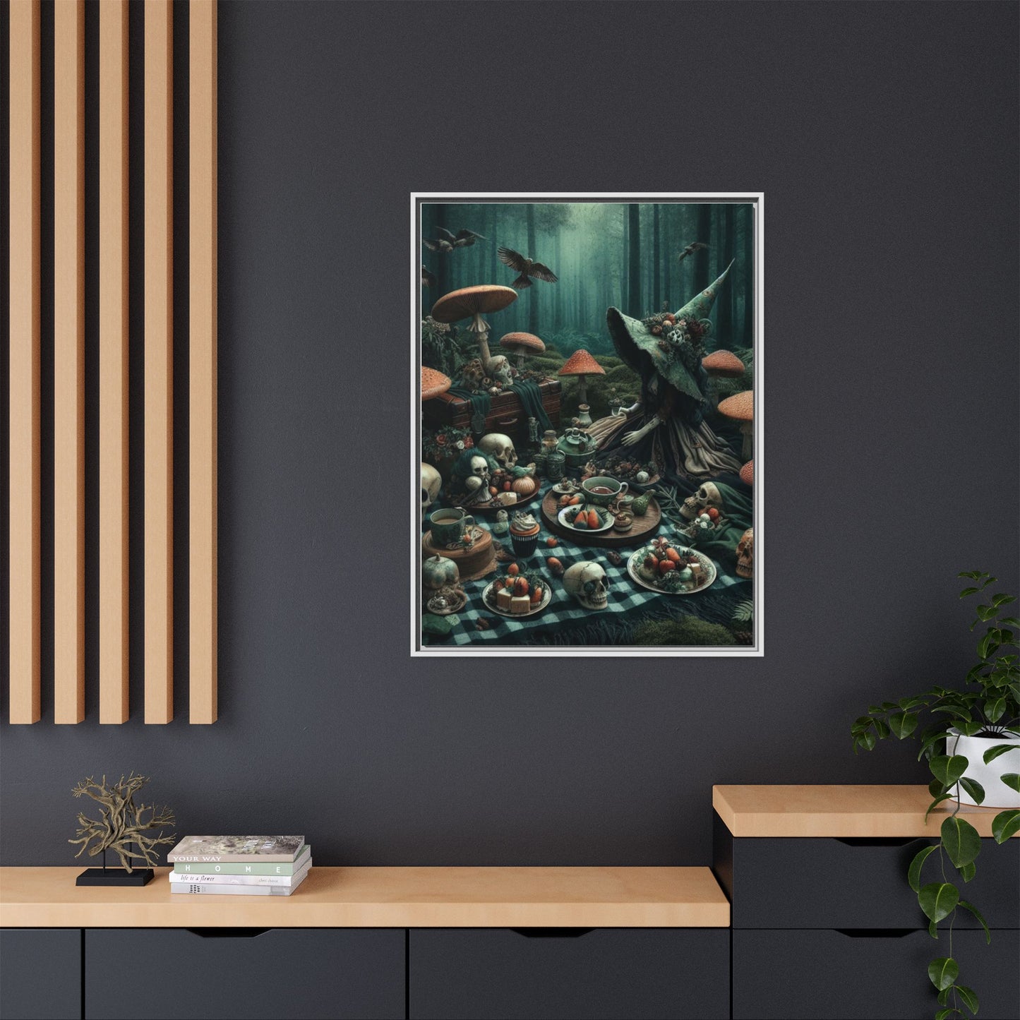 Witch's Woodland Feast - Framed Matte Canvas Print