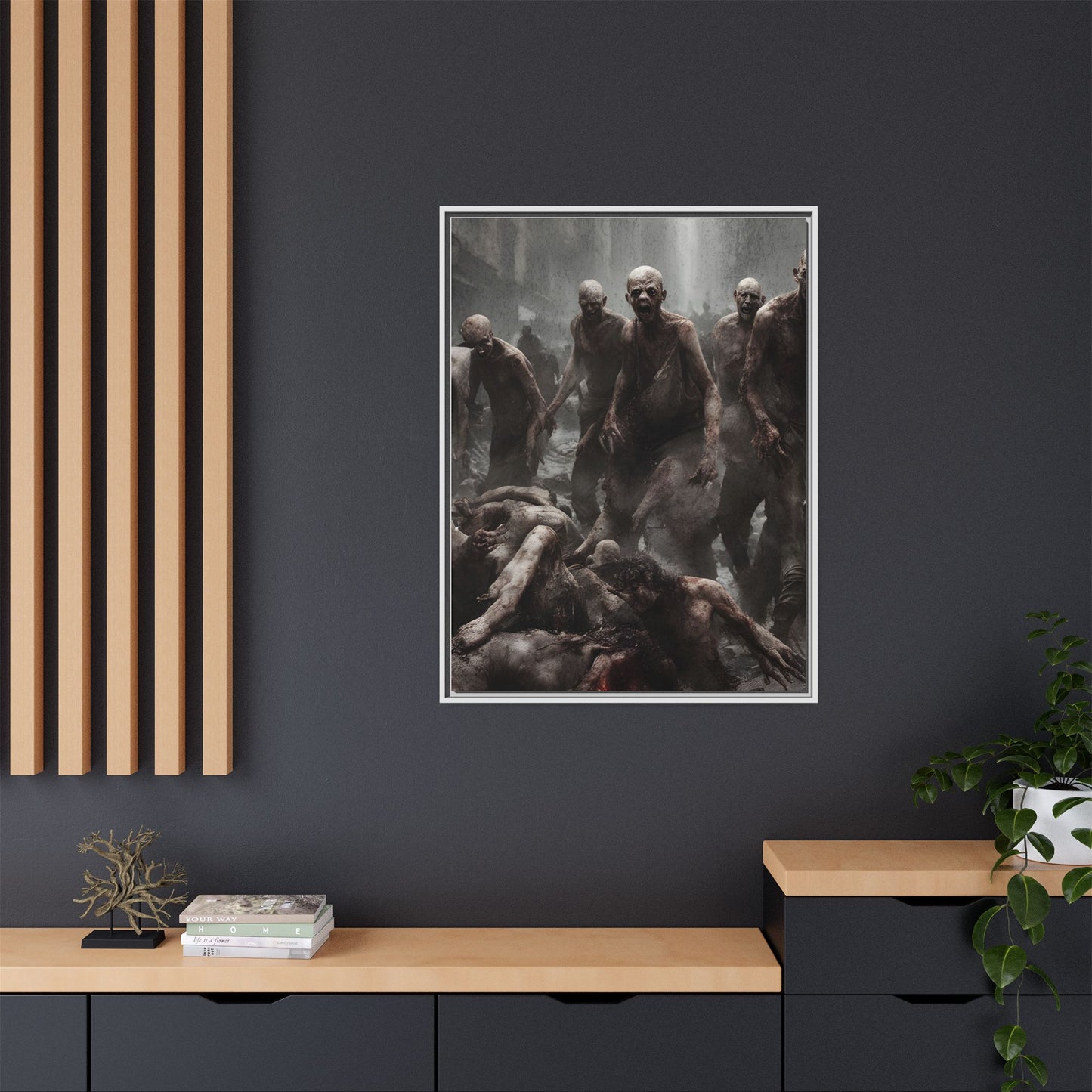 The Horde Approaches - Framed Matte Canvas Print