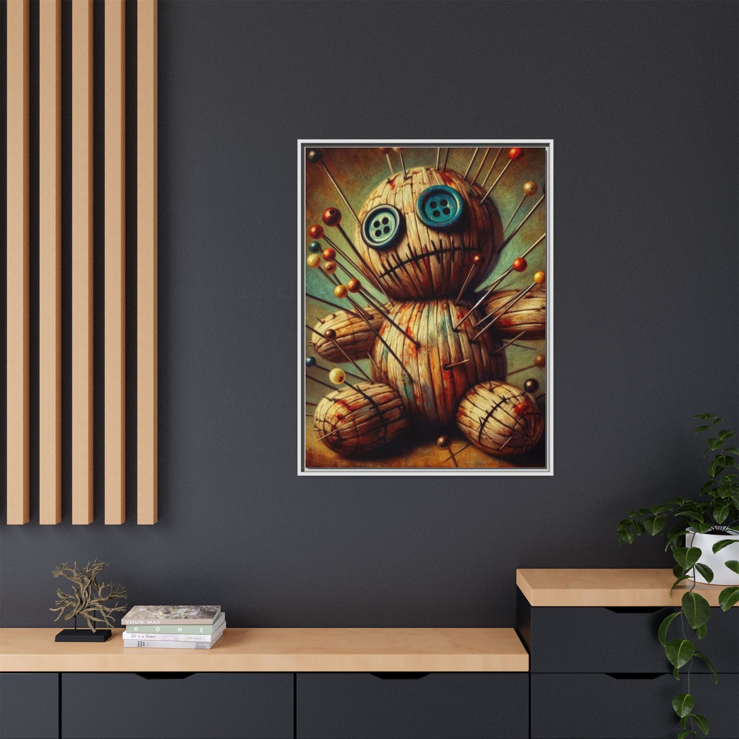 Button-Eyed Voodoo - Framed Matte Canvas Print
