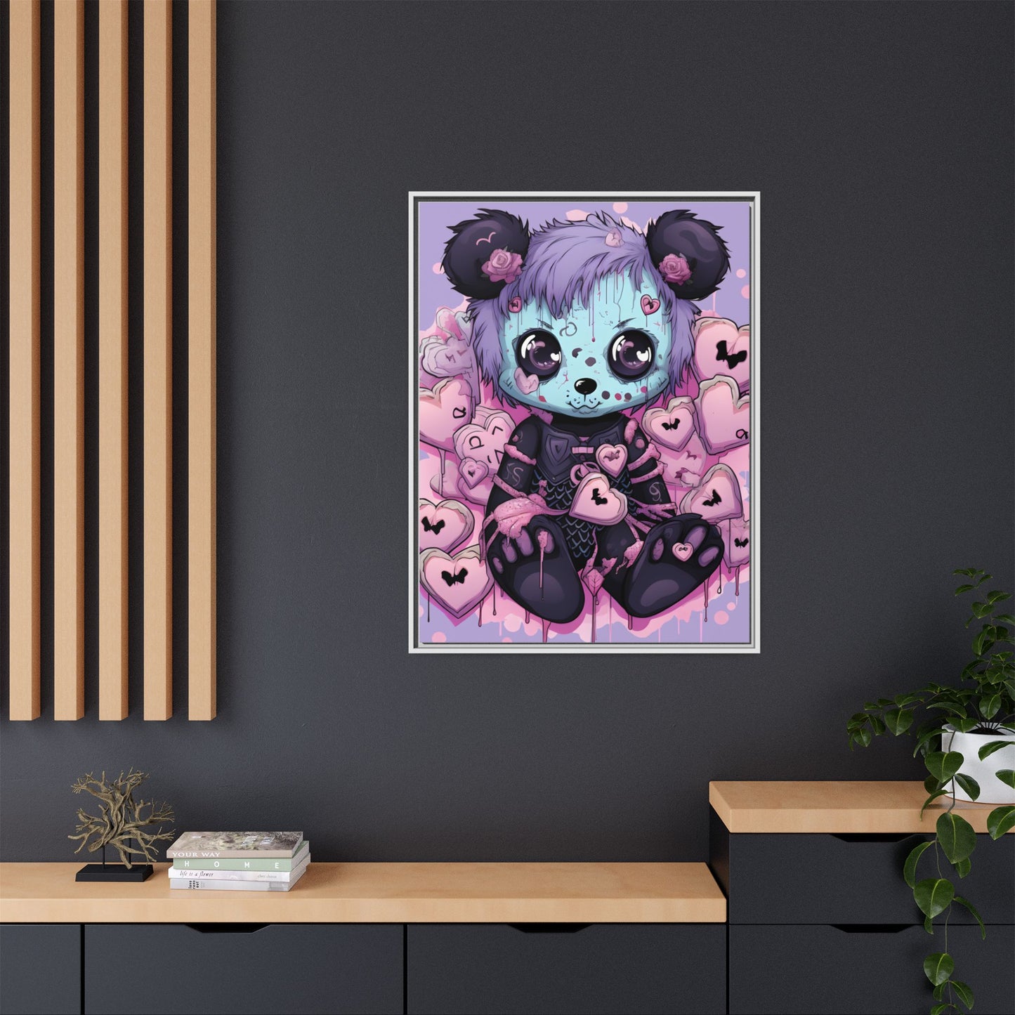 Heartstrings Teddy - Framed Matte Canvas Print