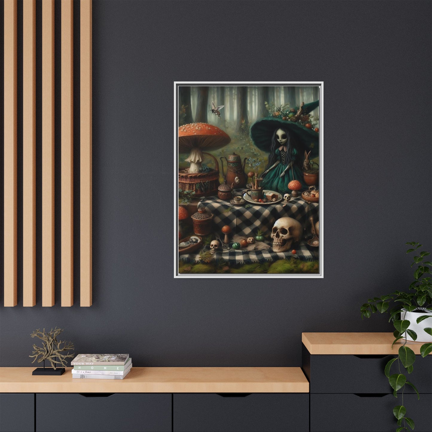 Forest Tea Party - Framed Matte Canvas Print