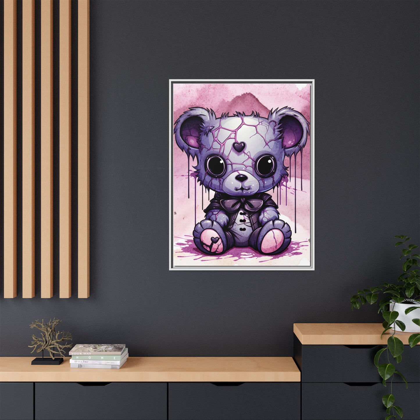 Veiled Innocence Teddy - Framed Matte Canvas Print