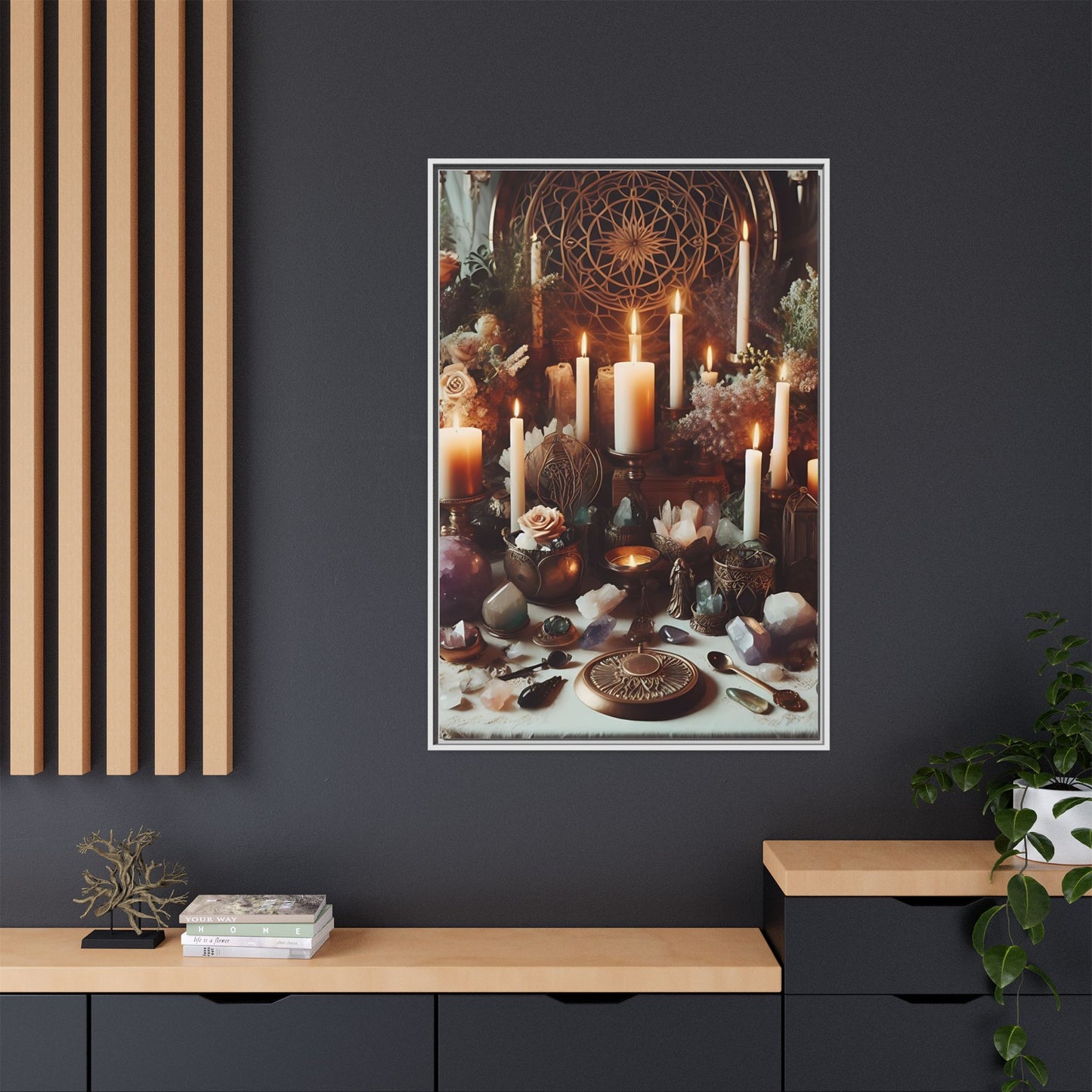 Wiccan Altar - Gothic Framed Matte Canvas Print