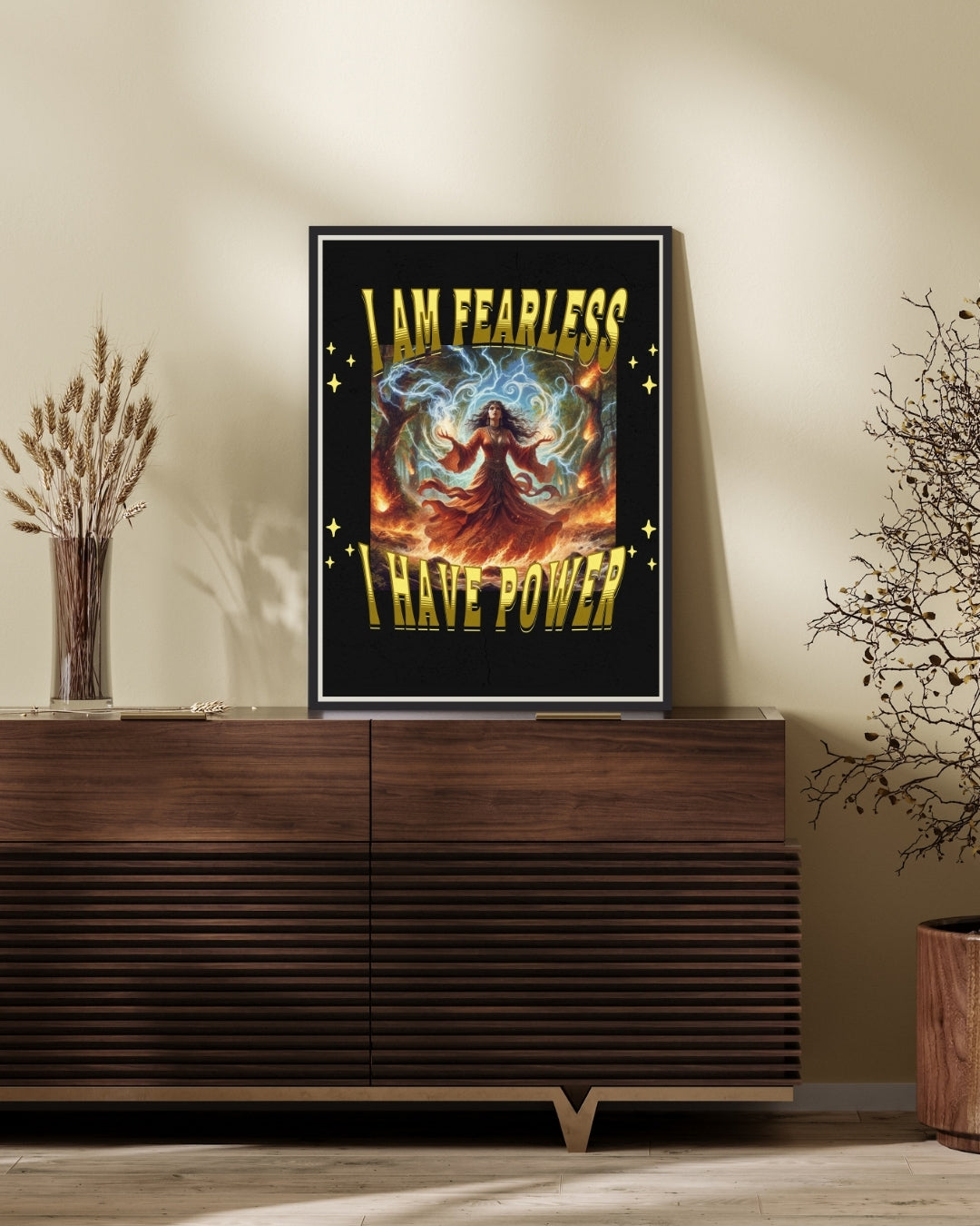 I Am Fearless - Gothic Framed Matte Canvas Print