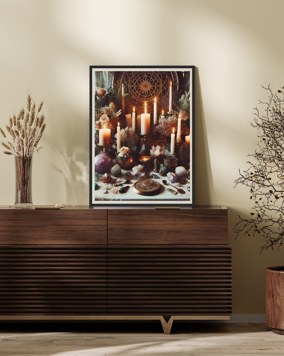 Wiccan Altar - Gothic Framed Matte Canvas Print