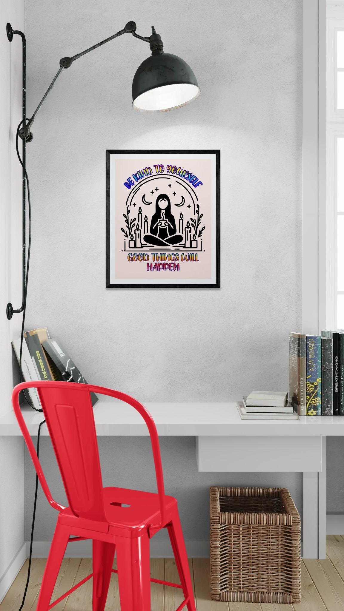 Be Kind - Positive Affirmation Framed Matte Canvas Print