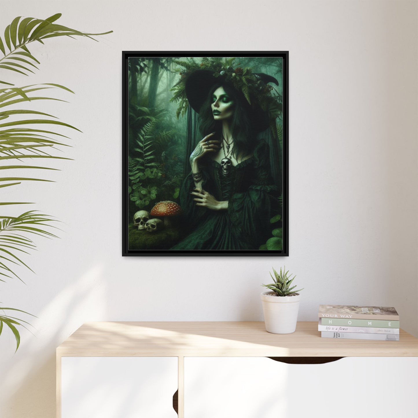 Forest Enchantress - Gothic Framed Matte Canvas Print