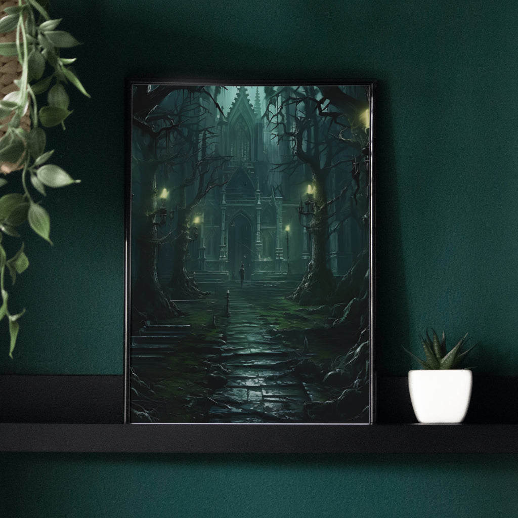 Abandoned Castle - Framed Matte Canvas Print