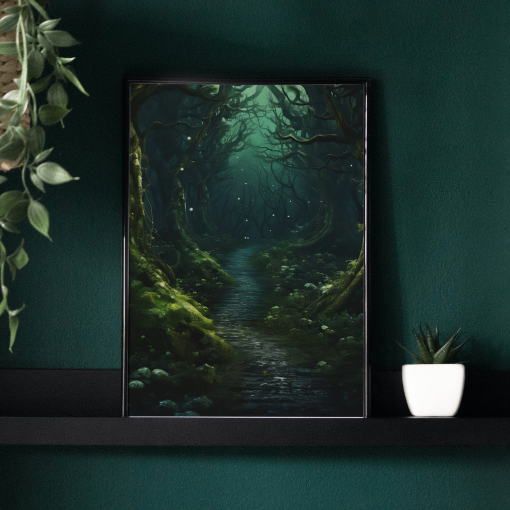 Forest Walk - Gothic Framed Matte Canvas Print