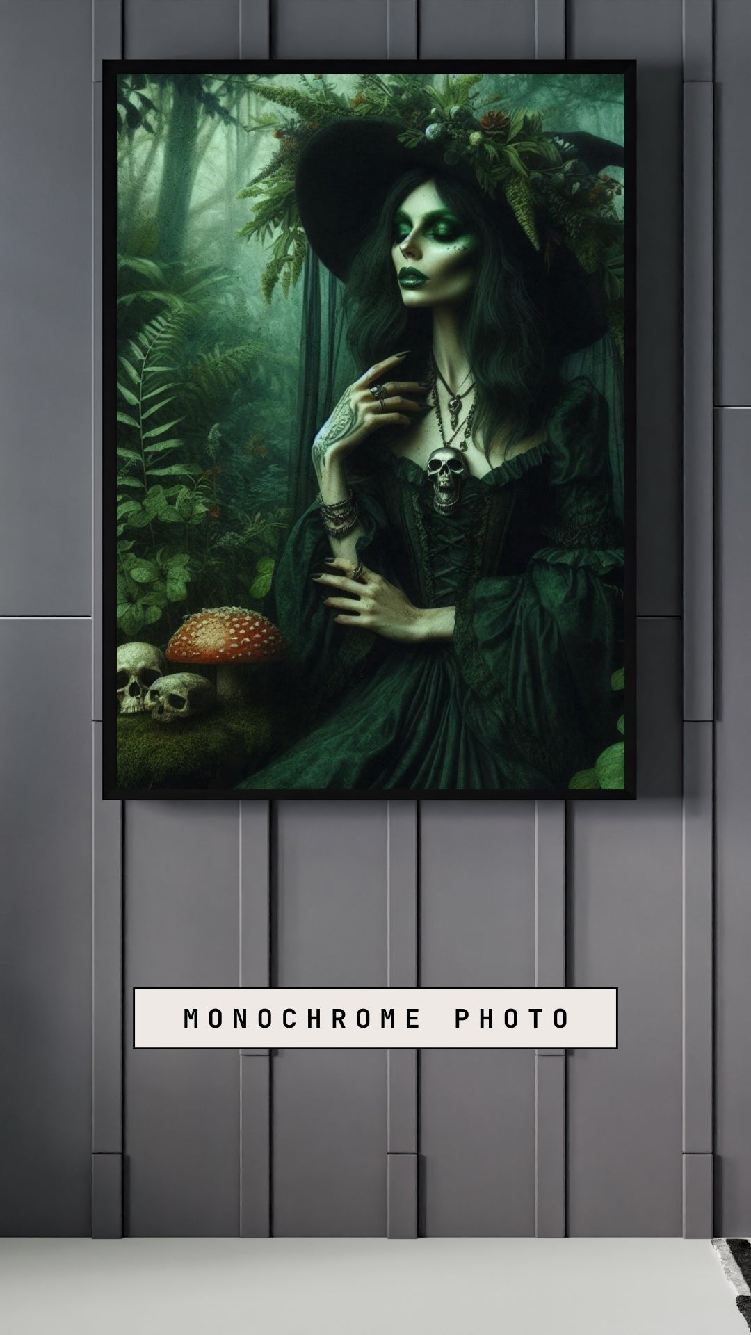 Forest Enchantress - Gothic Framed Matte Canvas Print