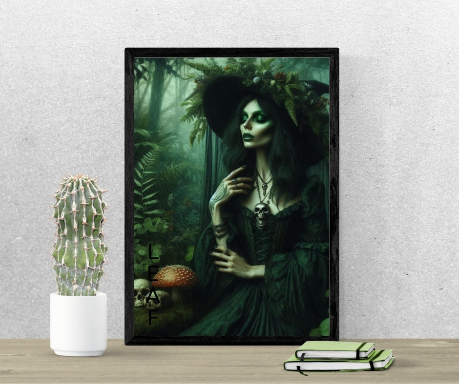 Forest Enchantress - Gothic Framed Matte Canvas Print