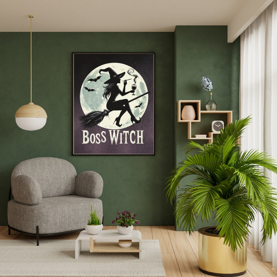 Boss Witch - Framed Matte Canvas Print