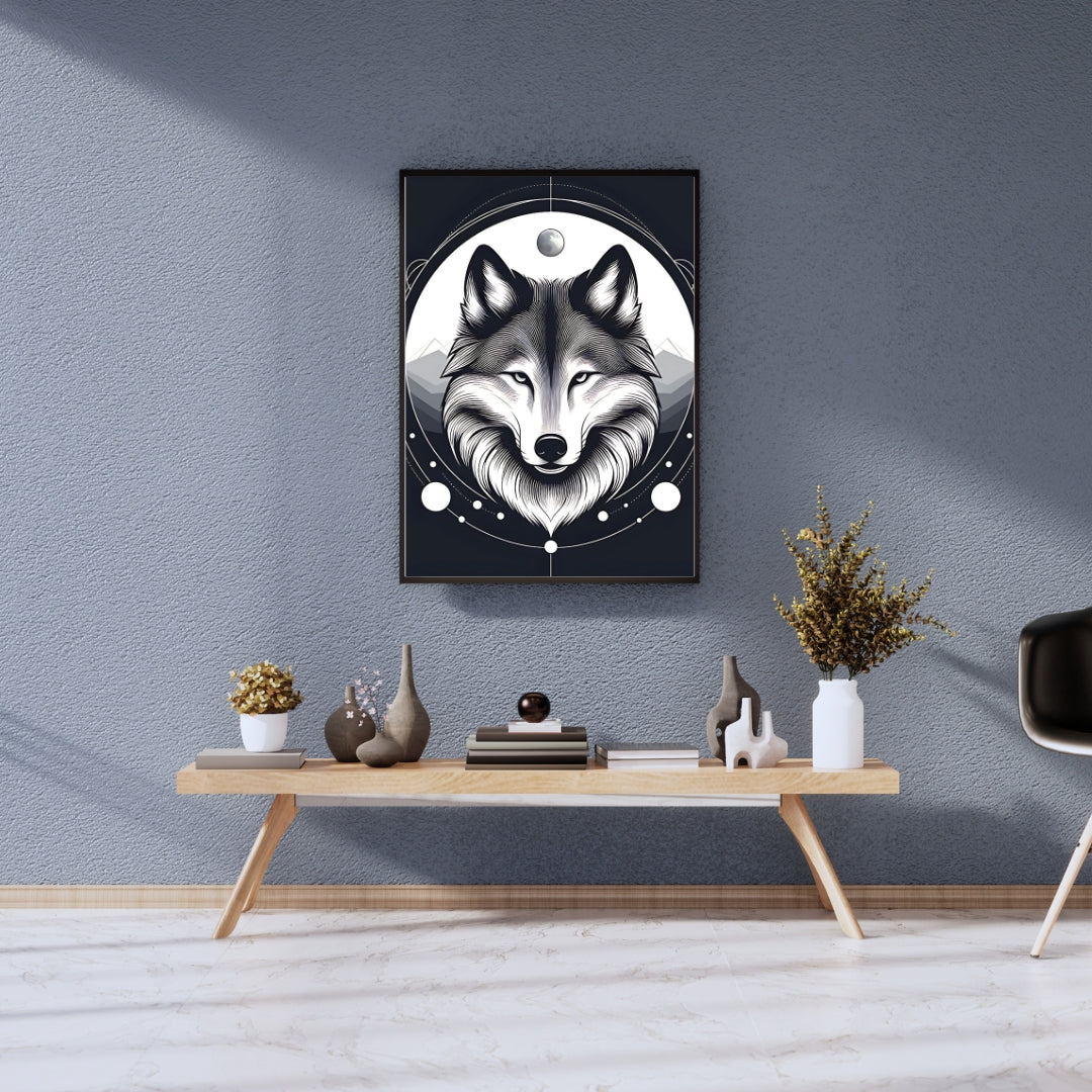 Lunar Sentinel - Framed Matte Canvas Print