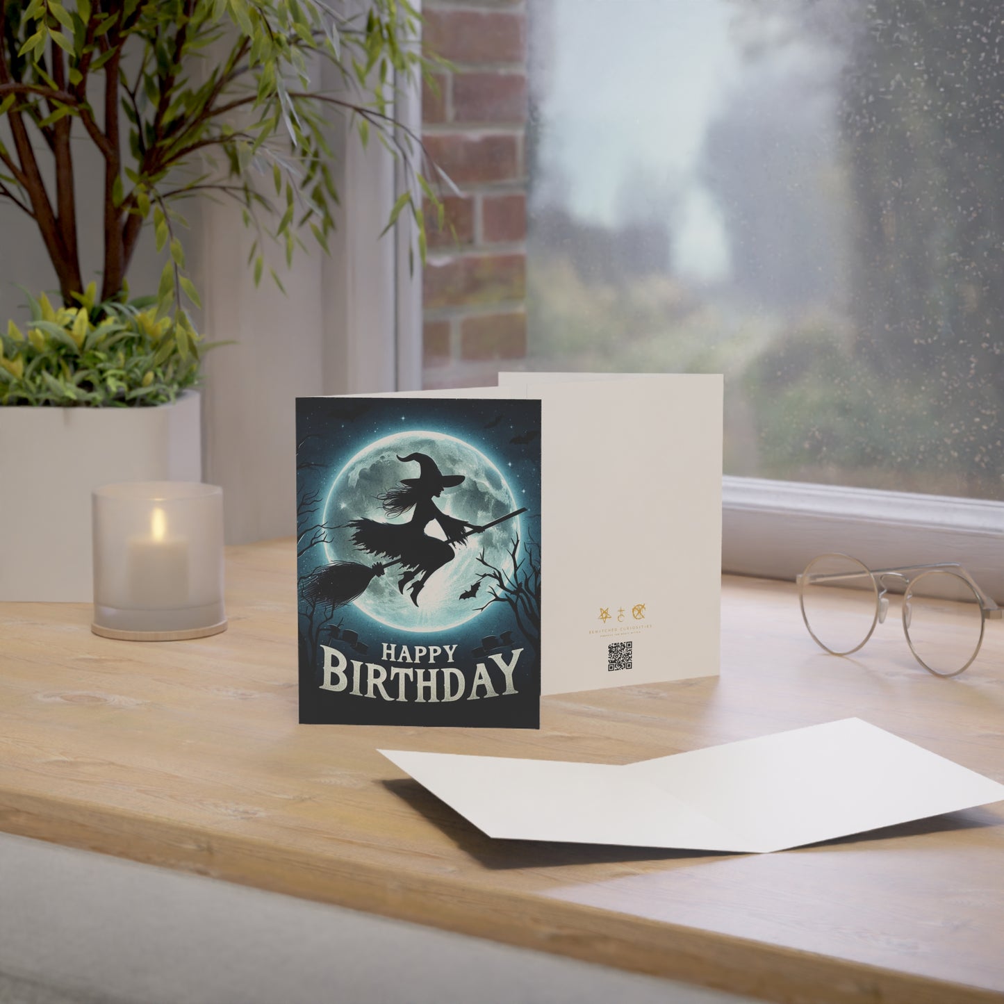 Witch Shadow Gothic Greeting Card - An Alternative Unique Happy Birthday Wishes Card, Perfect for the Special Goth in your Life