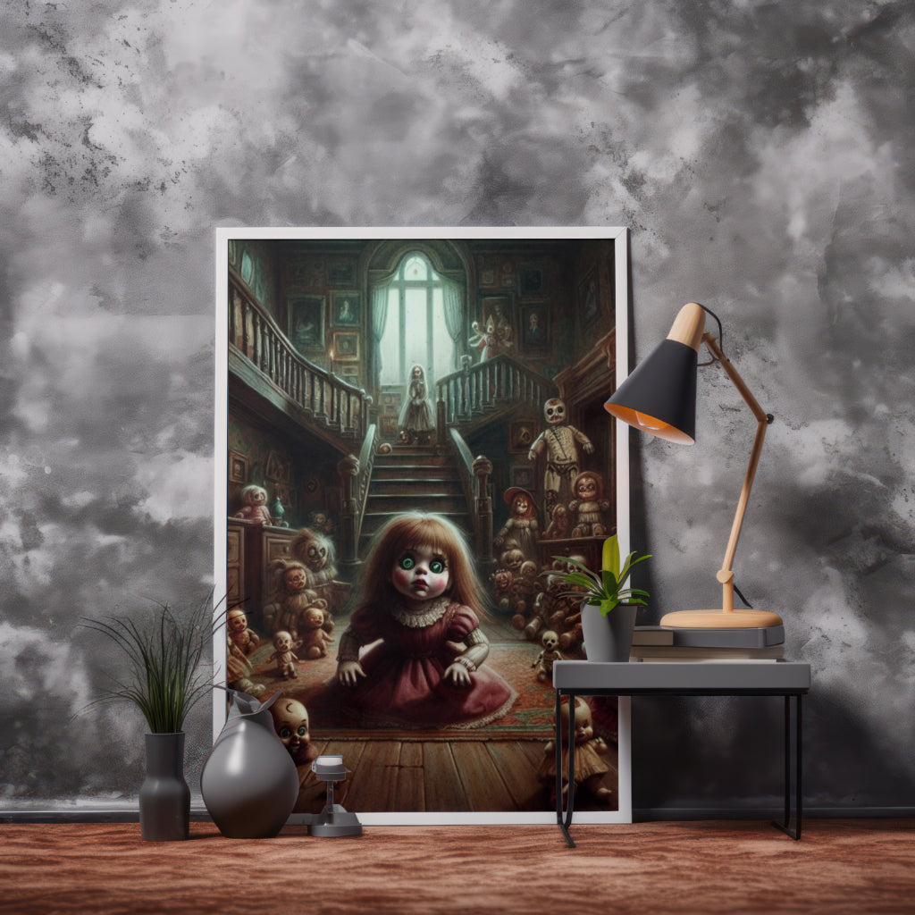 Haunted Playthings - Framed Matte Canvas Print
