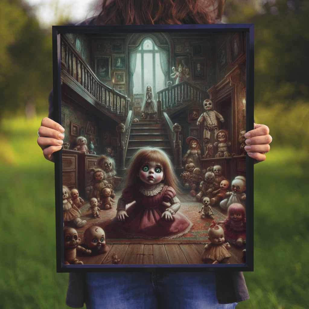 Haunted Playthings - Framed Matte Canvas Print