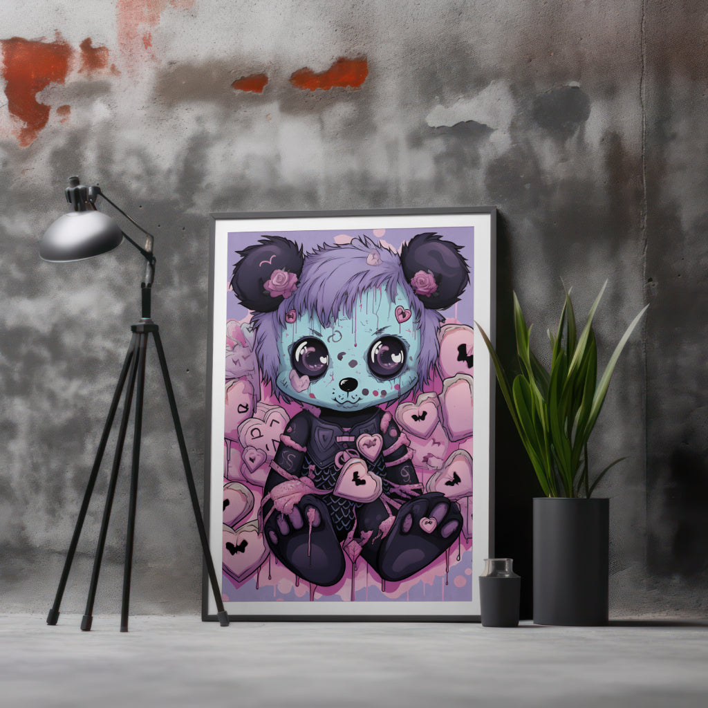 Heartstrings Teddy - Framed Matte Canvas Print