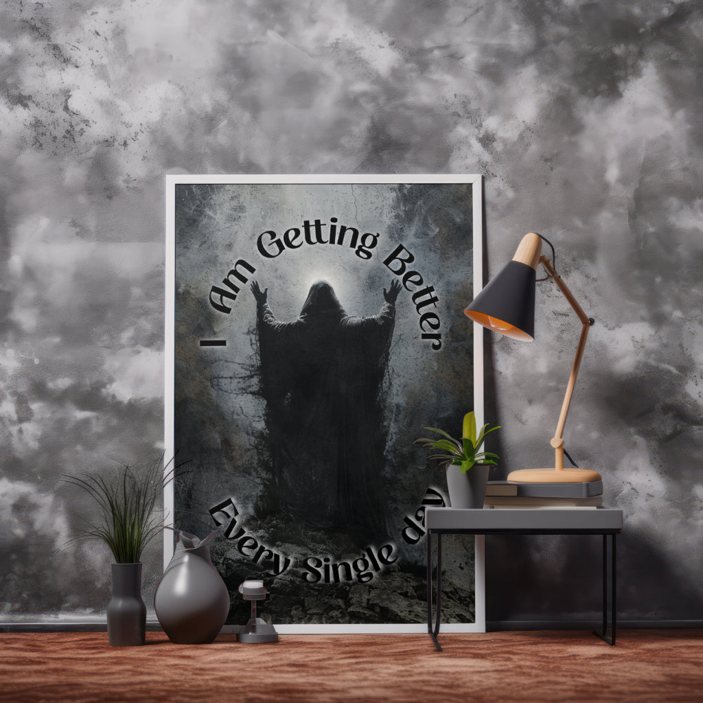 I Am Getting Better - Gothic Framed Matte Canvas Print