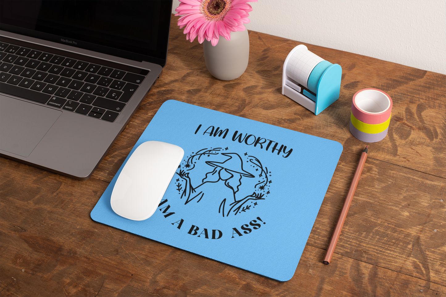 I Am Worthy - Alternative Mouse Pad (Rectangle) - Blue