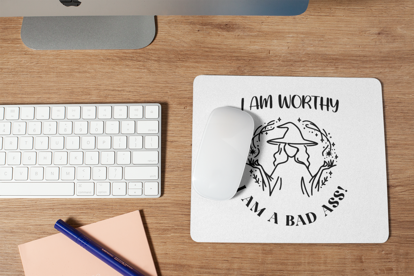 I Am Worthy - Alternative Mouse Pad (Rectangle) - White