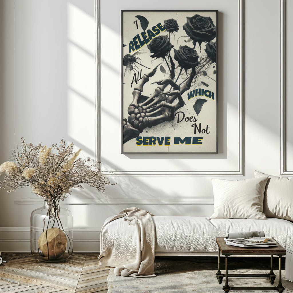 I Release All - Positive Affirmation Framed Matte Canvas Print