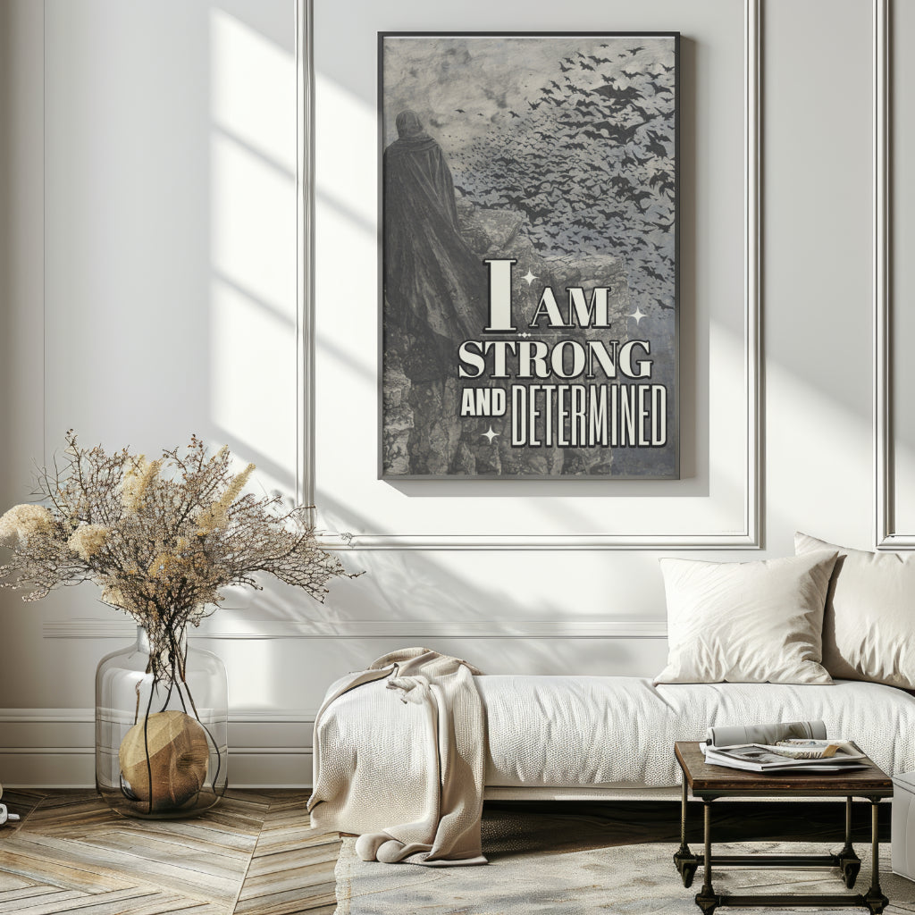 I am Strong - Gothic Framed Matte Canvas Print