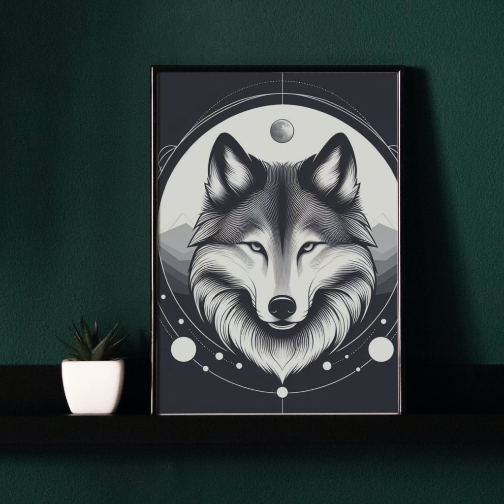 Lunar Sentinel - Framed Matte Canvas Print