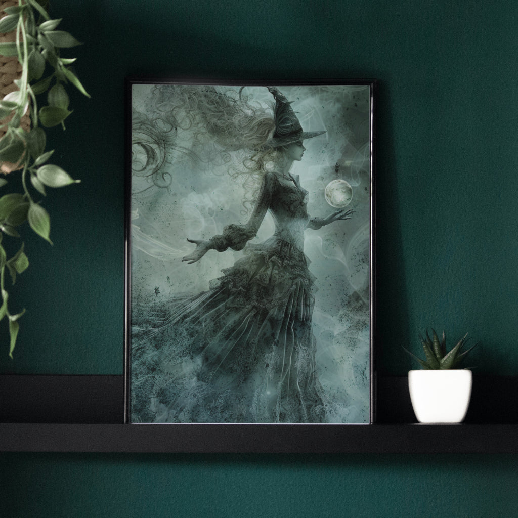 Mistweaver Enchantress - Gothic Framed Matte Canvas Print
