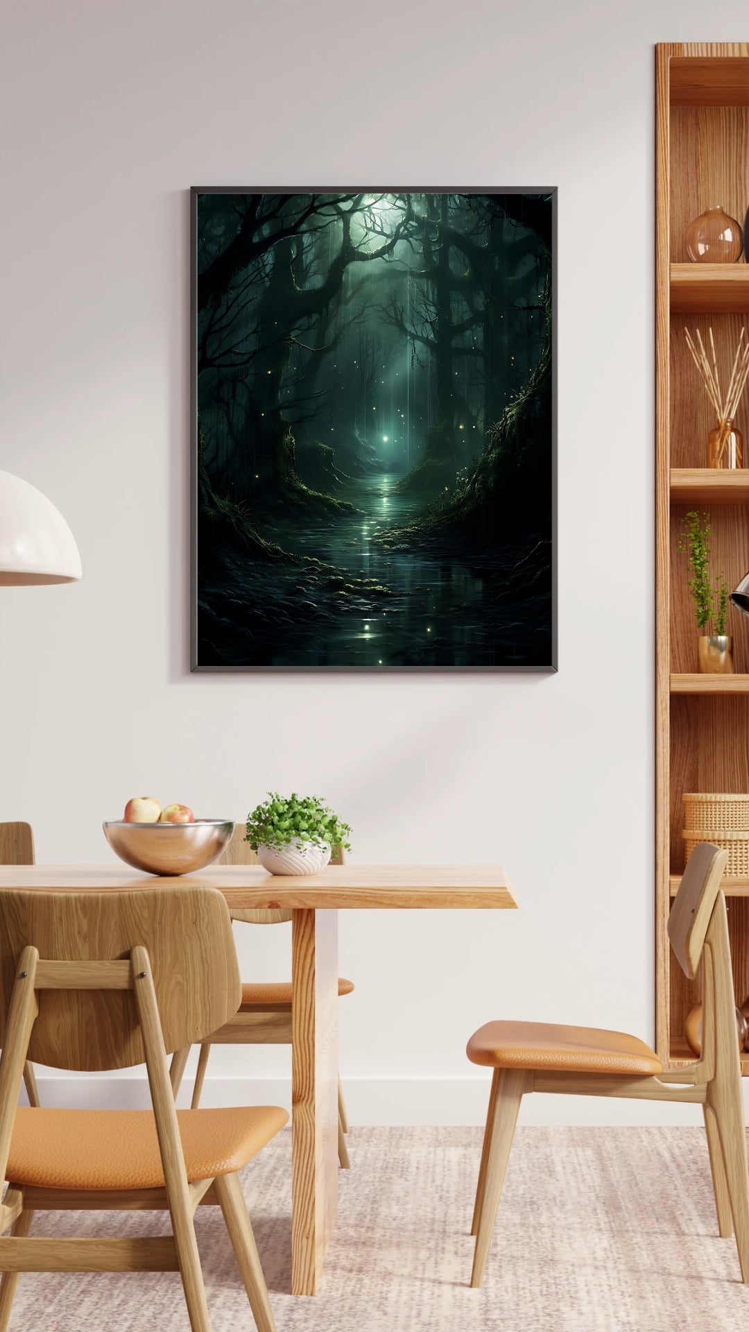 Forest River - Gothic Framed Matte Canvas Print