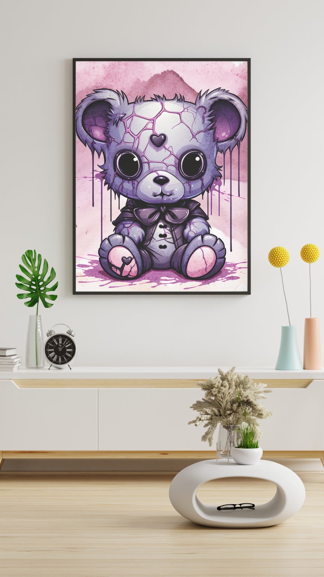 Veiled Innocence Teddy - Framed Matte Canvas Print