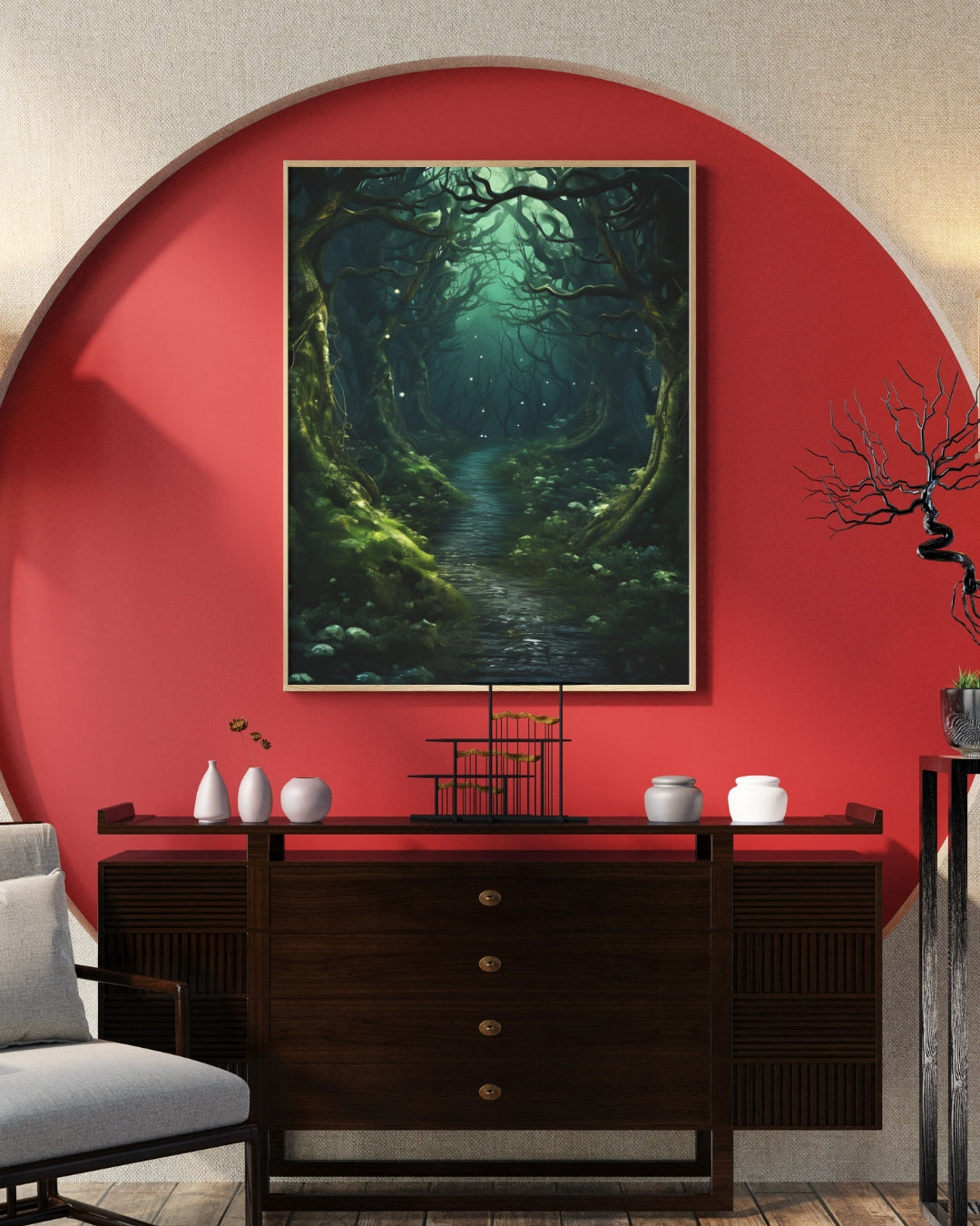 Forest Walk - Gothic Framed Matte Canvas Print