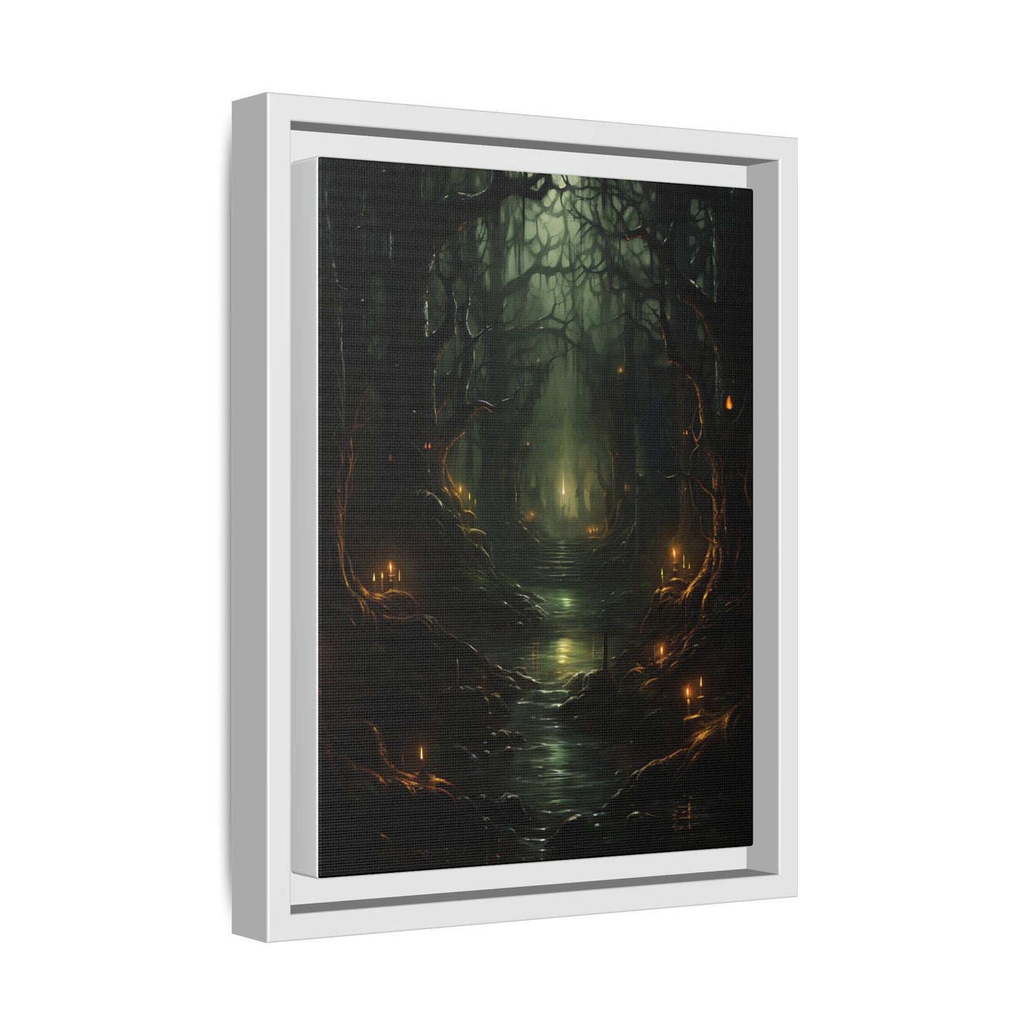 Golden River - Framed Matte Canvas Wall Art