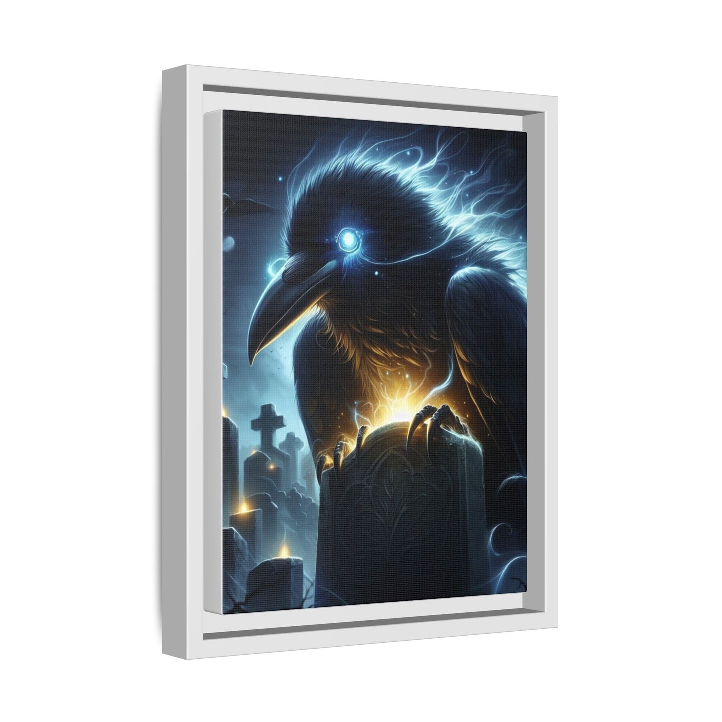 Graveyard Sentinel - Framed Matte Canvas Art