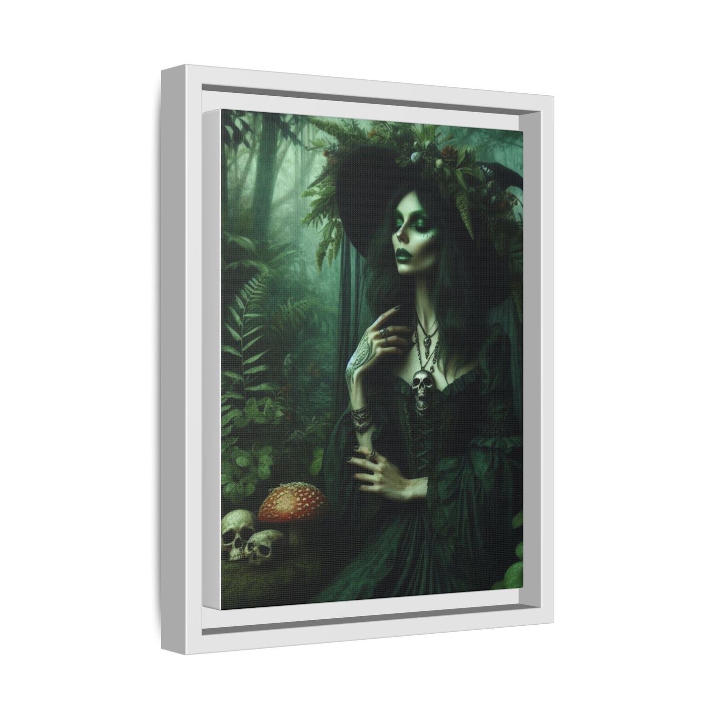 Forest Enchantress - Gothic Framed Matte Canvas Print