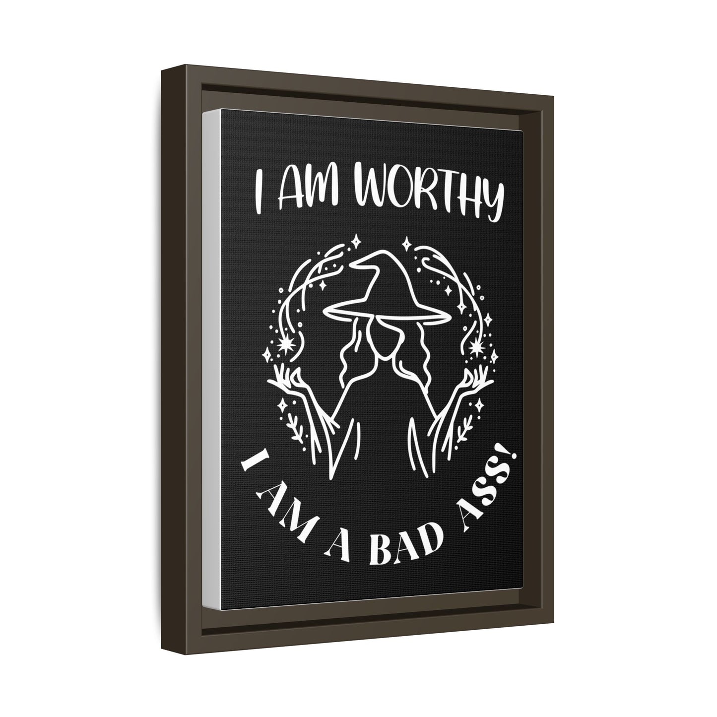 I am Worthy - Gothic Positive Affirmation Framed Matte Canvas Print