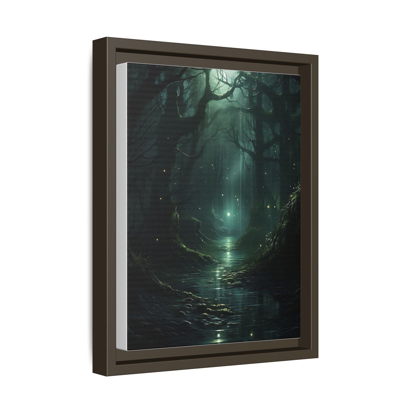 Forest River - Gothic Framed Matte Canvas Print