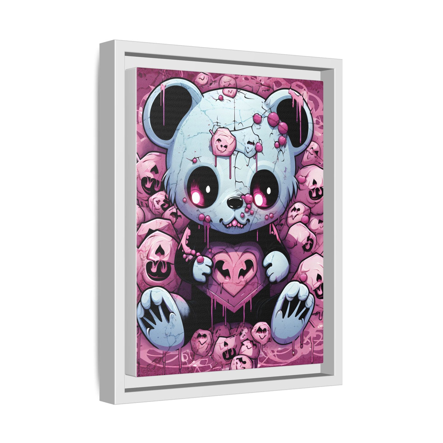 Shattered Love Teddy - Framed Matte Canvas Print