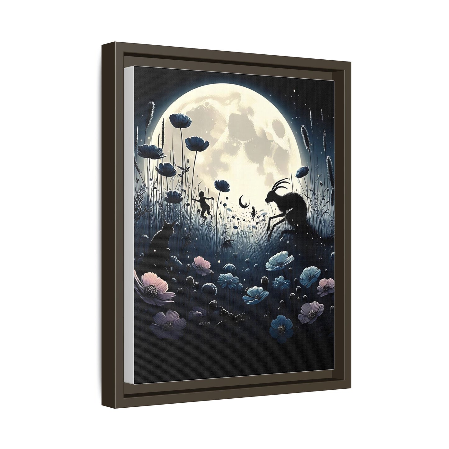 Moonlit Meadow - Gothic Framed Matte Canvas Print